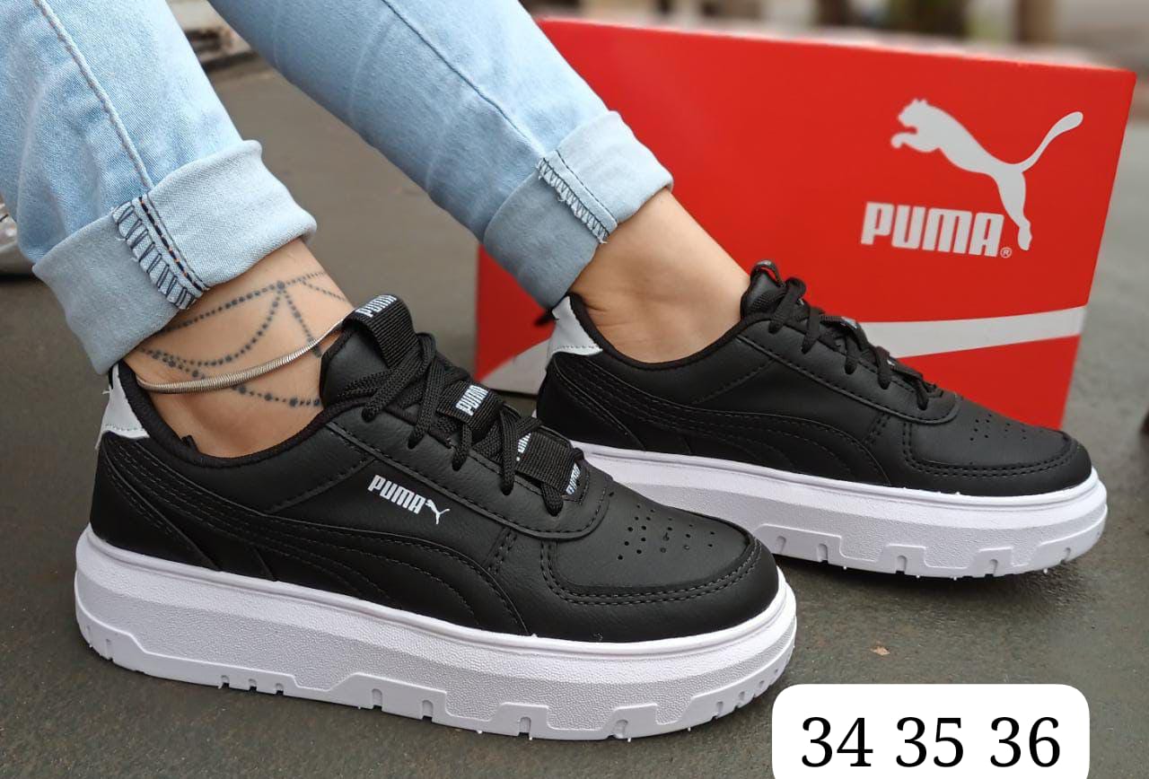 Tenis puma clearance plataforma preto