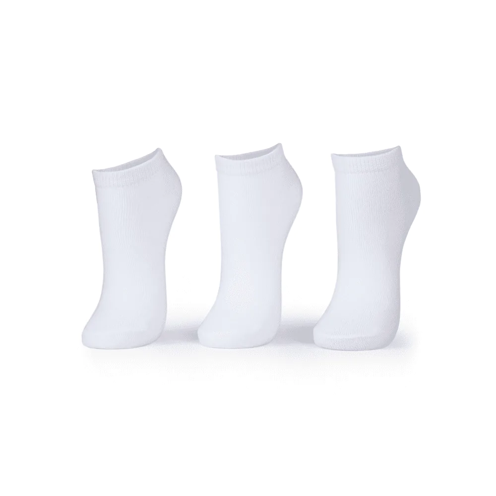 Kit 3 Pares Meia Cano Baixo Branca