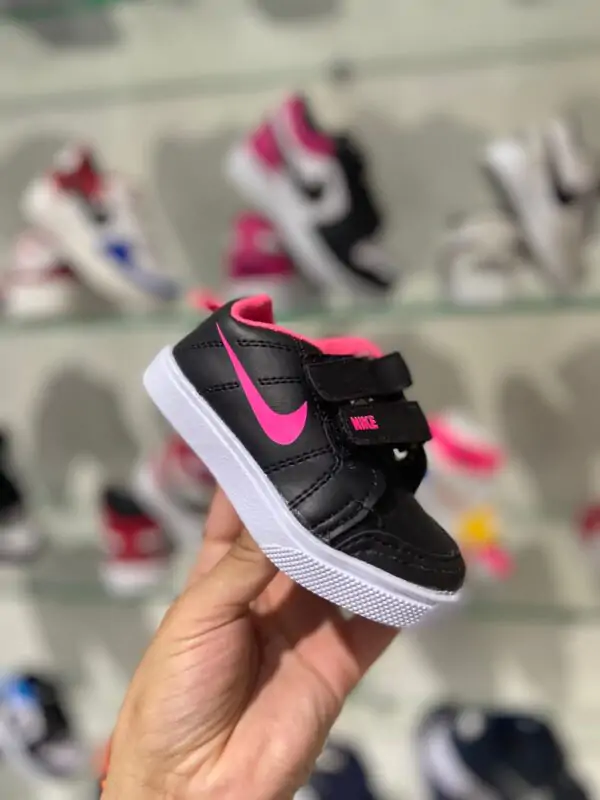 Mini Tenis Velcro Infantil Preto e Rosa