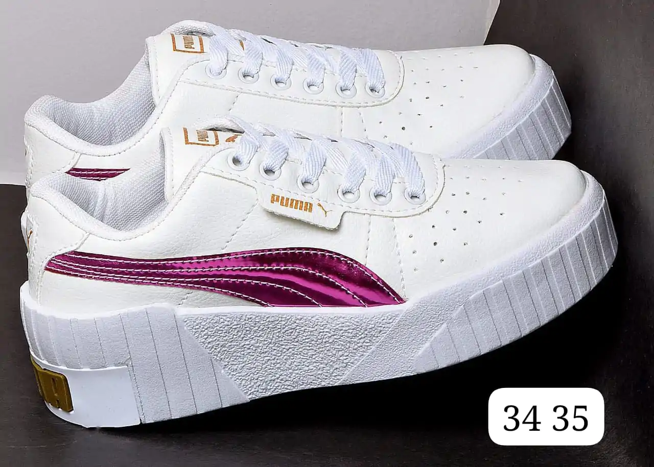 Tenis Plataforma Feminino Branco e Rosa