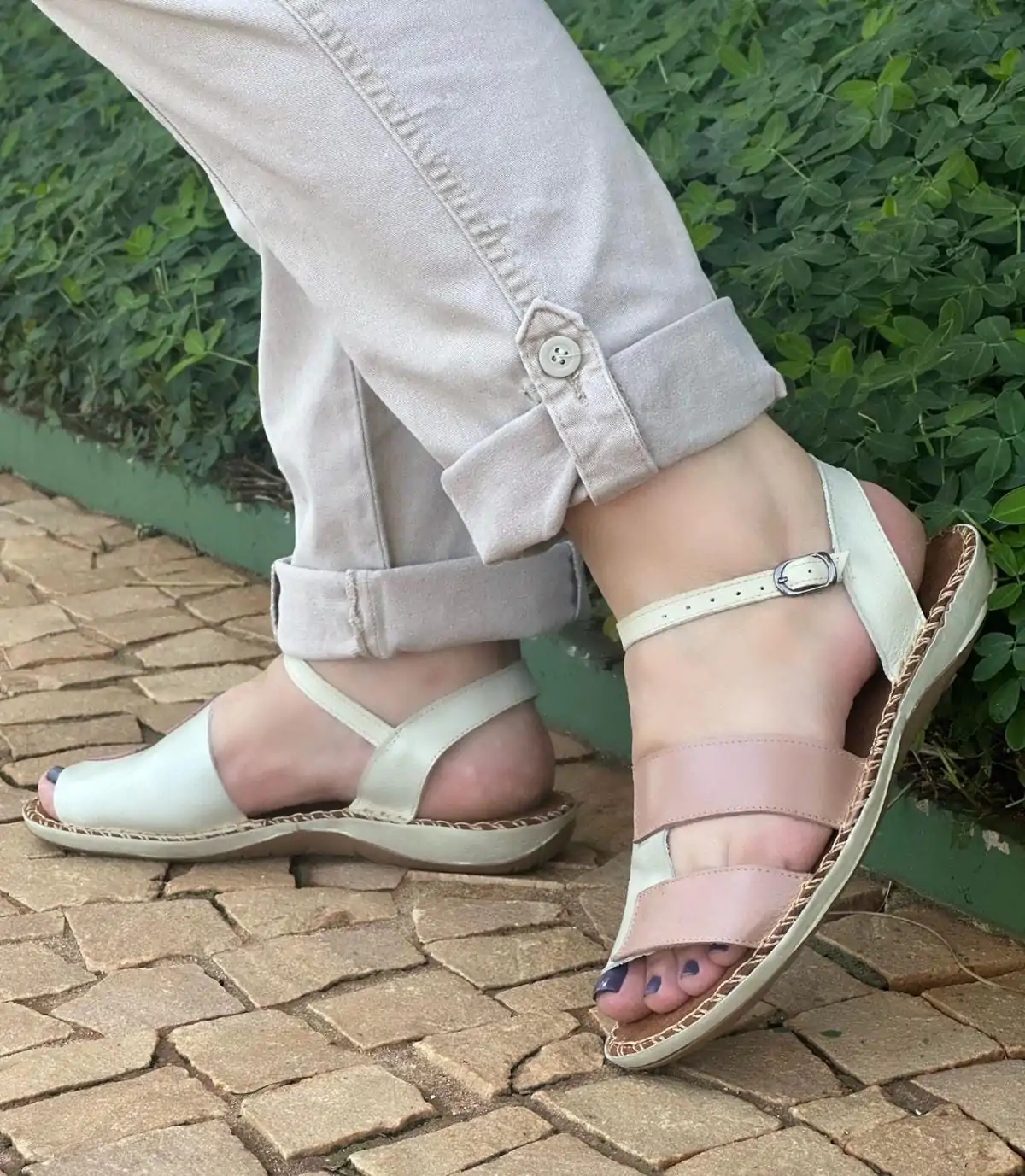 Sandália de Couro Legítimo Linha Confort Marrom