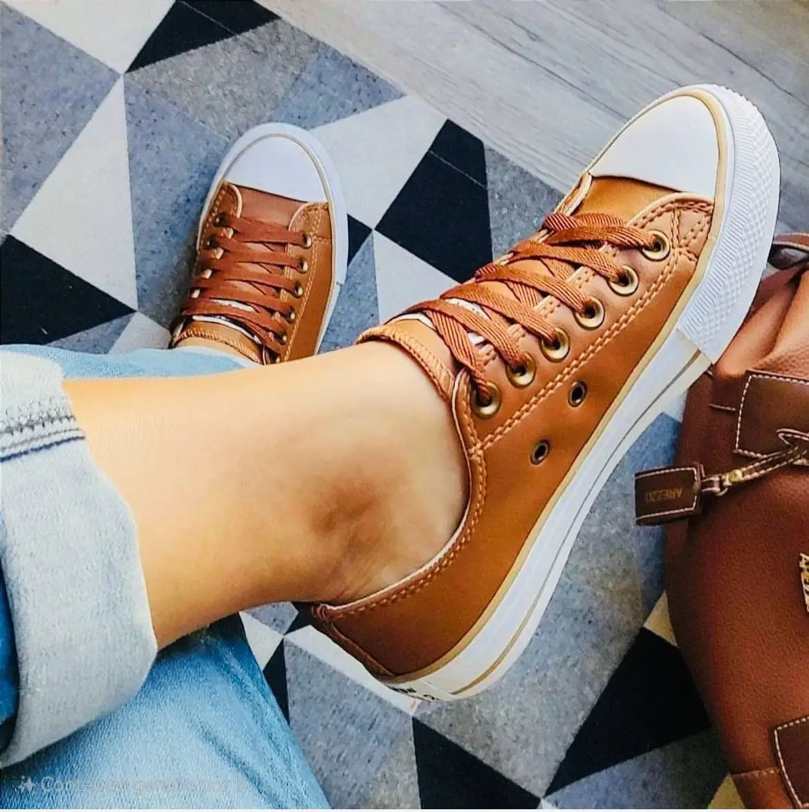 Tênis Converse Couro Caramelo Confort Style